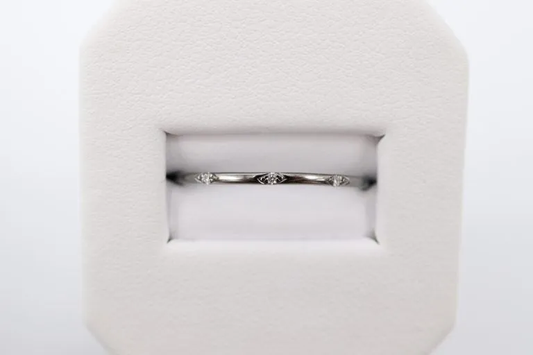 0.03cts-14k White Gold Black Rhodium Plated Band