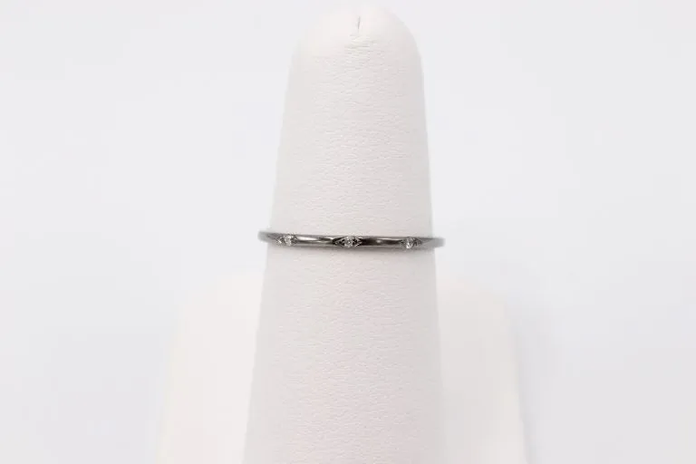 0.03cts-14k White Gold Black Rhodium Plated Band
