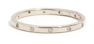 12 White Diamond Band - 18 Karat White Gold