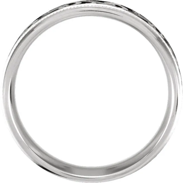 14k White Gold 7mm Comfort-Fit Enamel Band Size 6