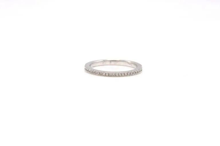 14K White gold Diamond band|0.15 carats|
