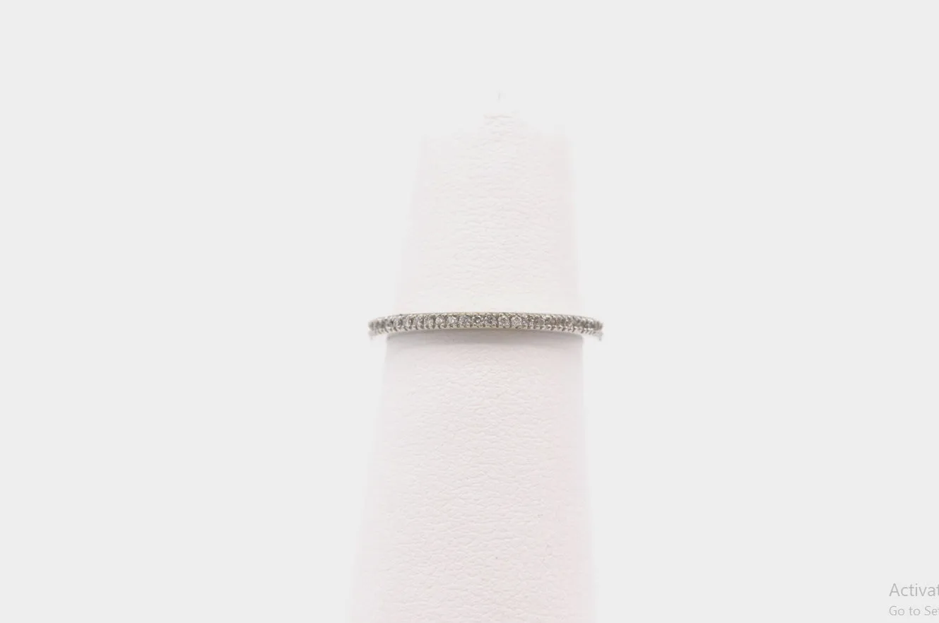 14K White gold Diamond band|0.15 carats|