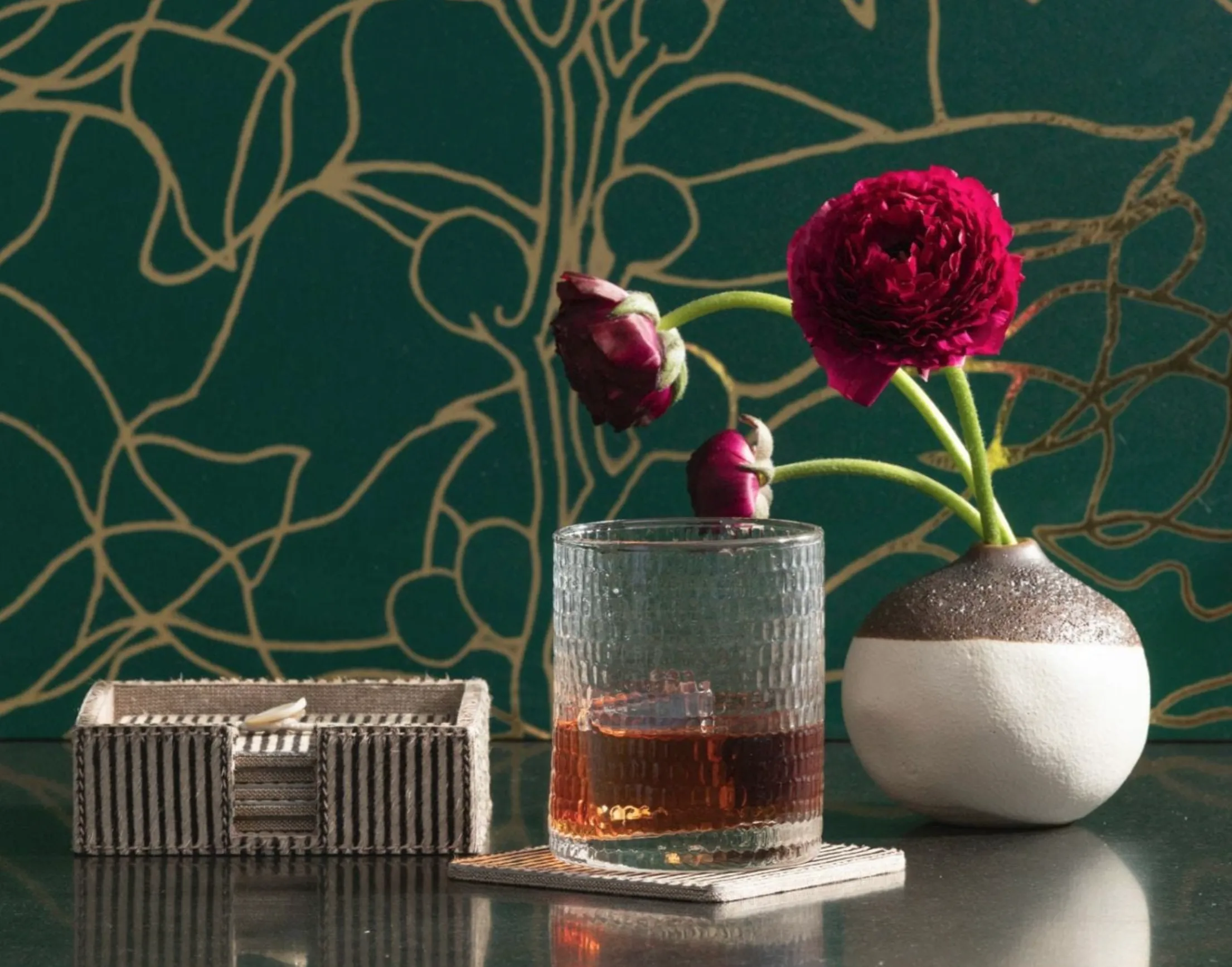 Bandar Coasters / Brown Candy Striped