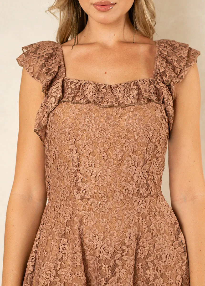 Bette Bridesmaid Dress in Brown Sugar