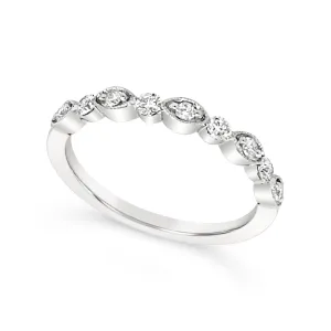 Bezel Set Milgrain Edge Wedding Band - .25 carat t.w.