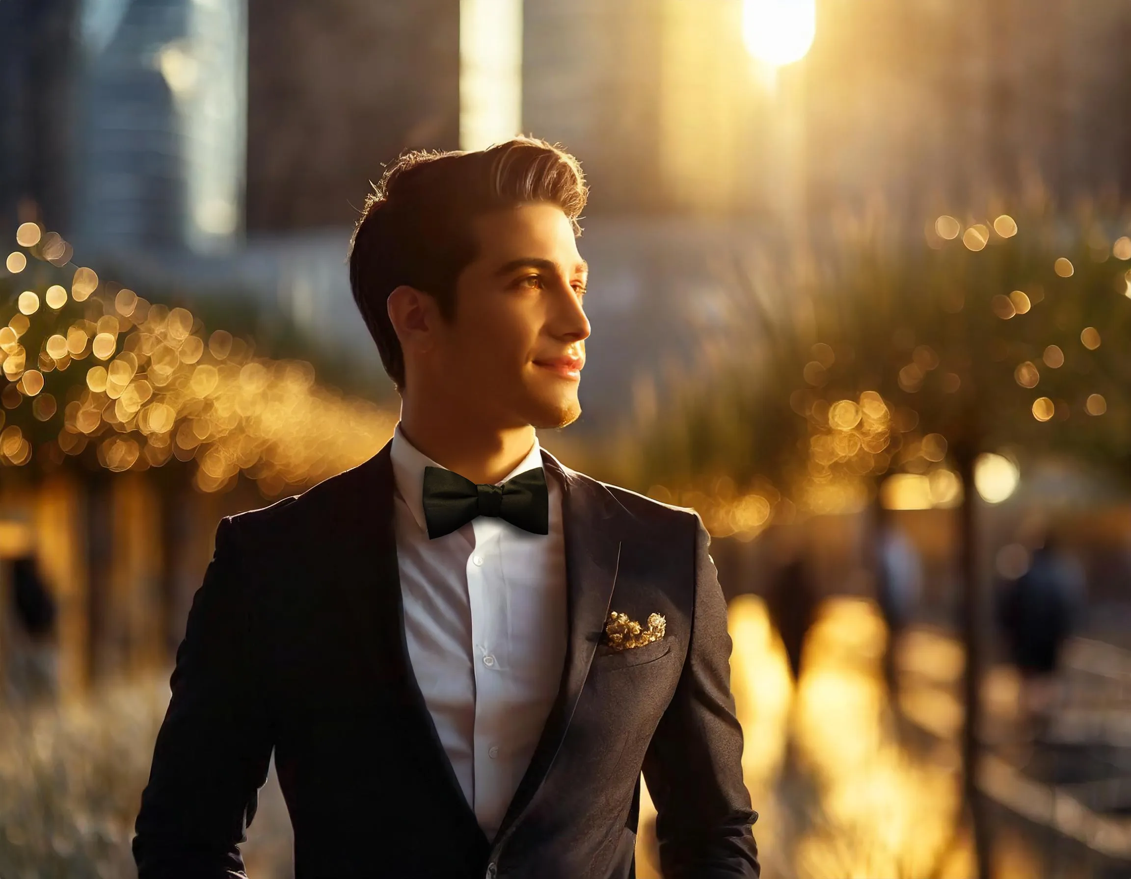 Black Charmeuse - bow ties