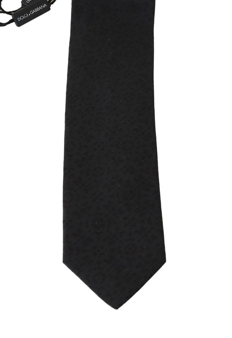 Black Silk Patterned Classic Tie