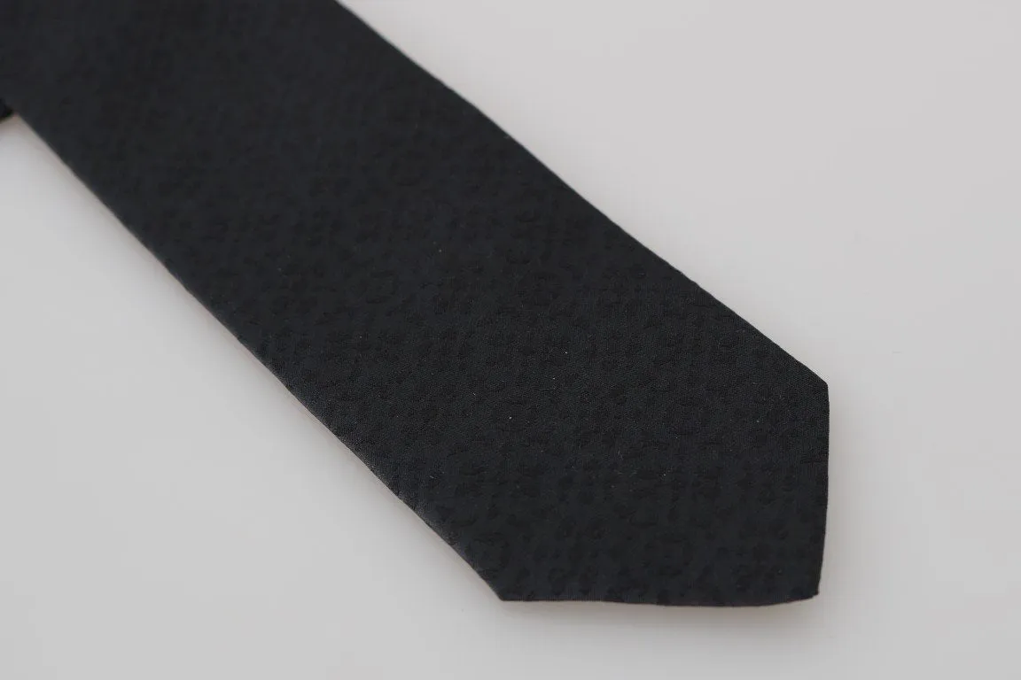 Black Silk Patterned Classic Tie