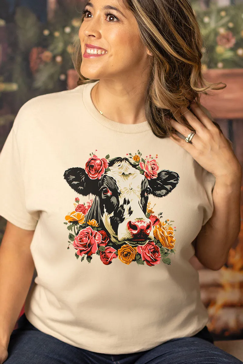 Blossom The Cow Combed Cotton T-Shirt