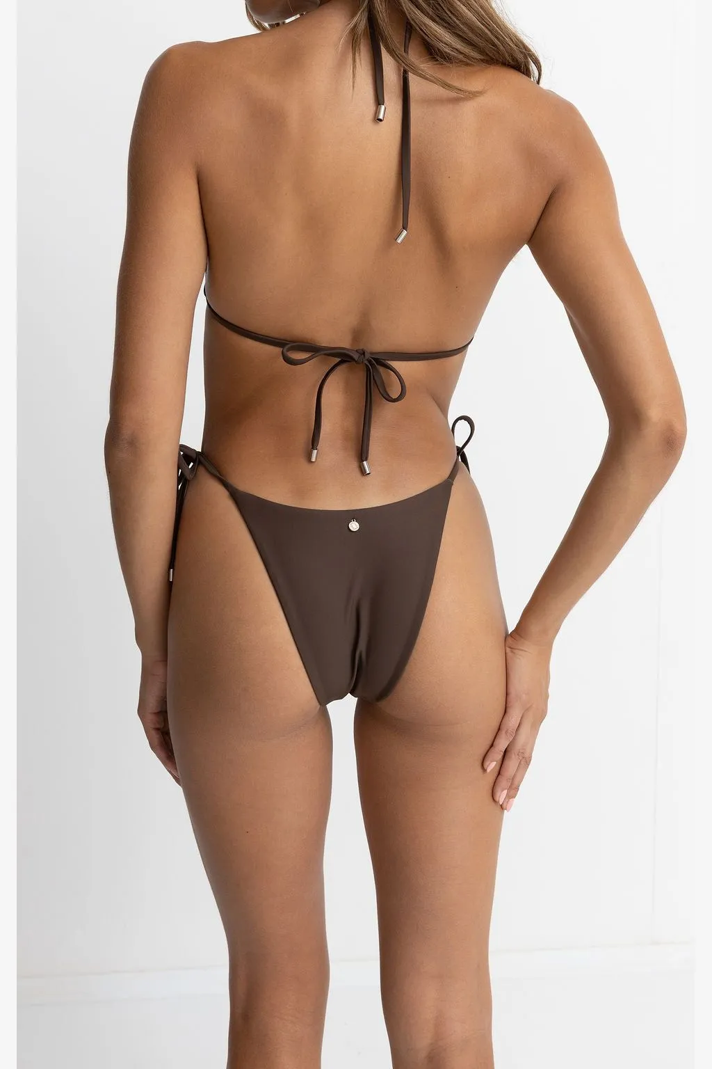 CLASSIC TIE SIDE HI CUT PANT - CHOCOLATE