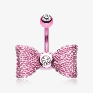 Colorline Mesh Bow-Tie Belly Button Ring