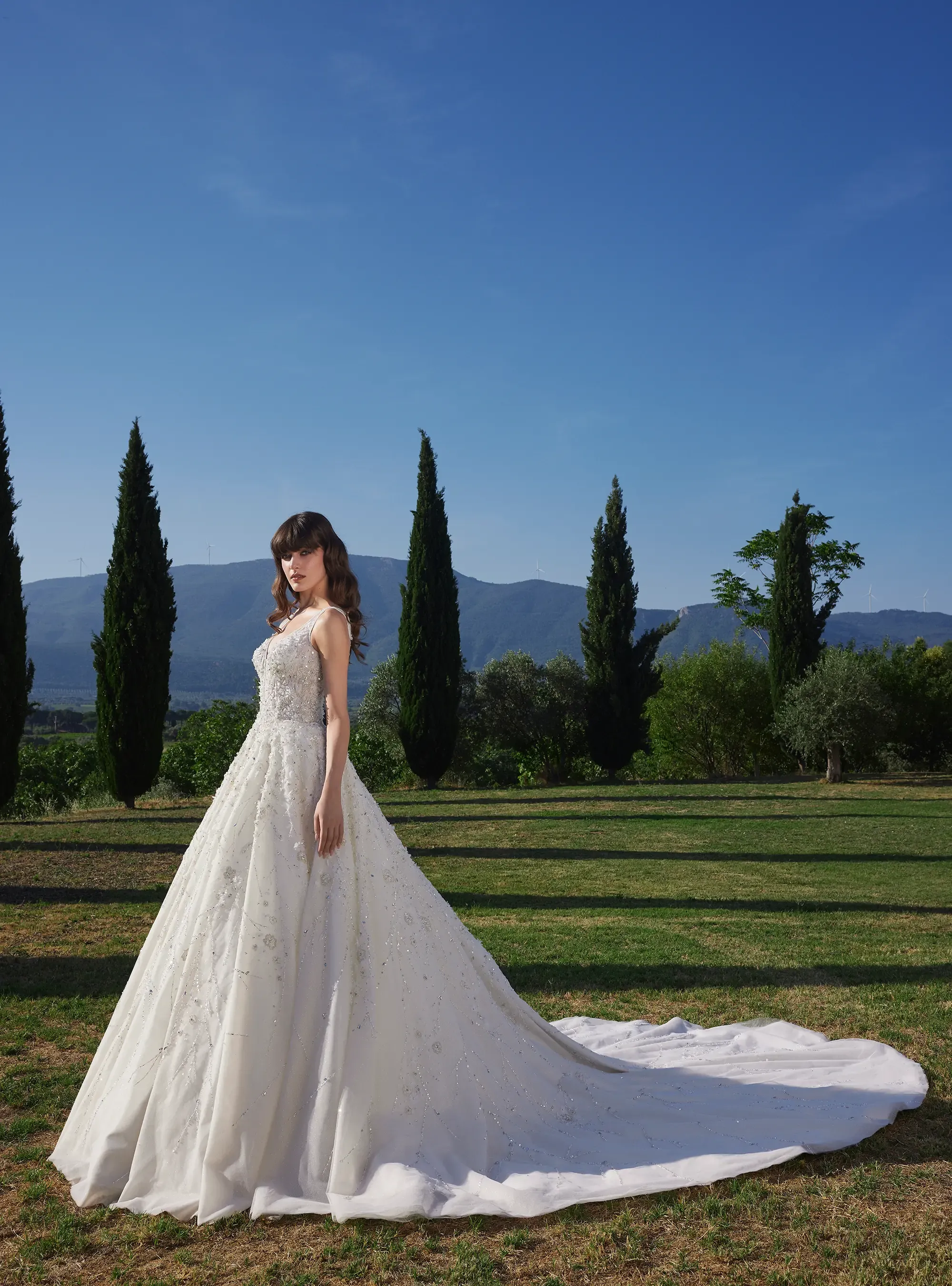 Fairy style Elegant Bridal Gown Enchanted Floral Ball Gown Dress