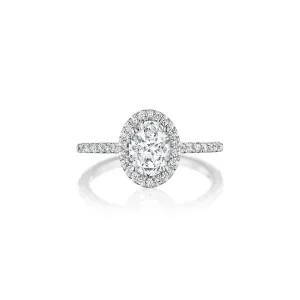 Fink's Exclusive Platinum Oval Diamond Halo Engagement Ring