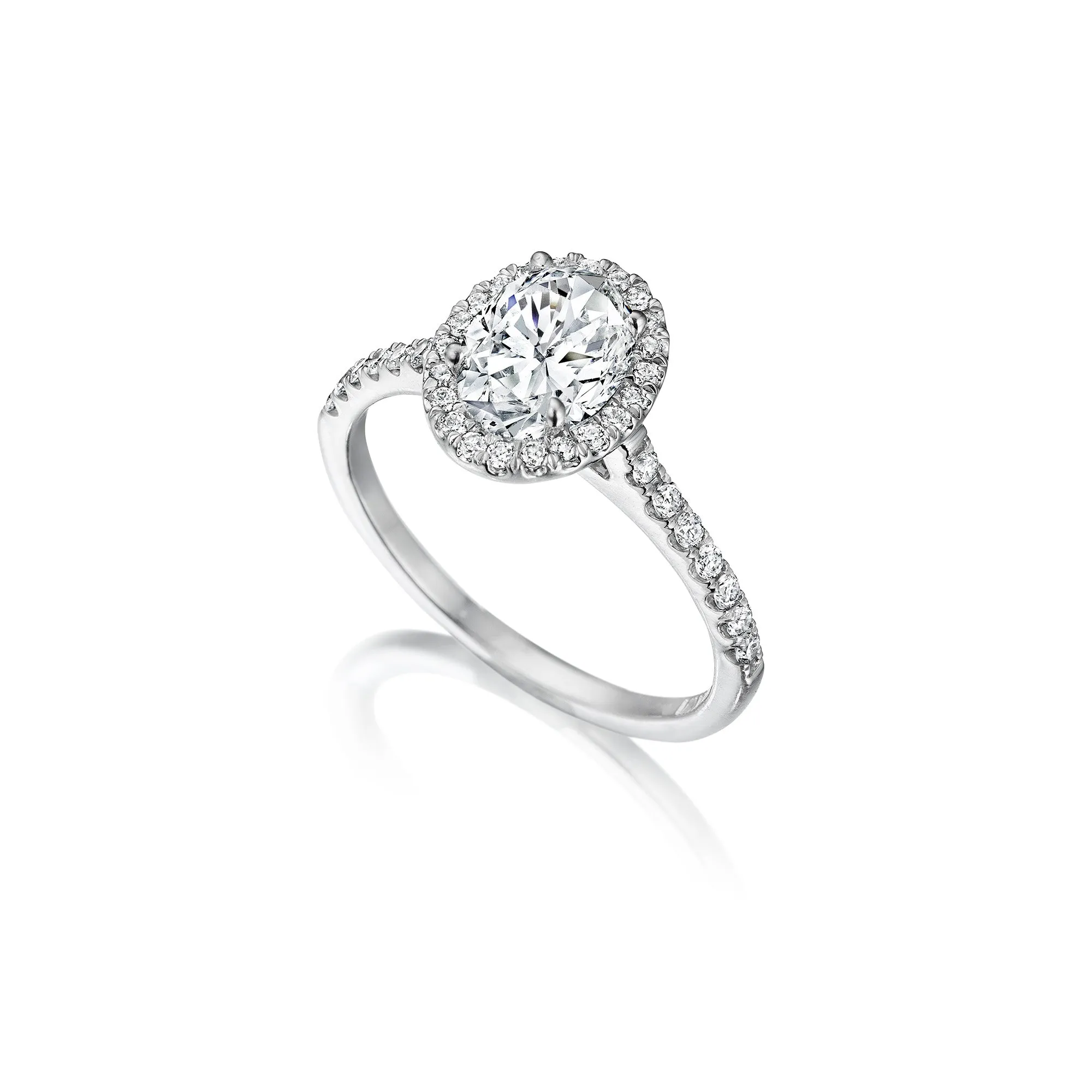 Fink's Exclusive Platinum Oval Diamond Halo Engagement Ring