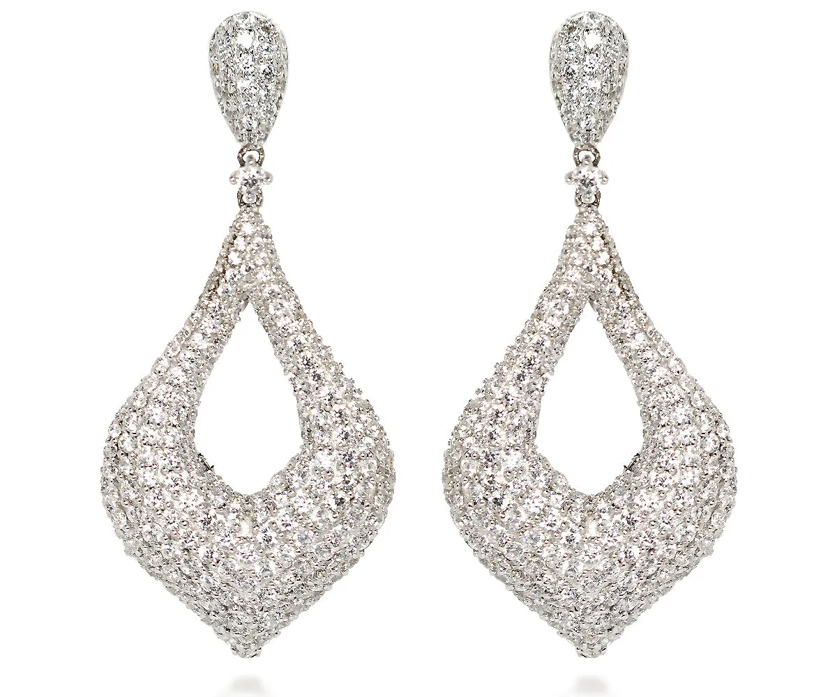 Head Turning Elegant Crystal Pave Earrings