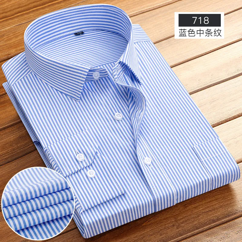 INSTOCK -New business spring and autumn men's striped shirt