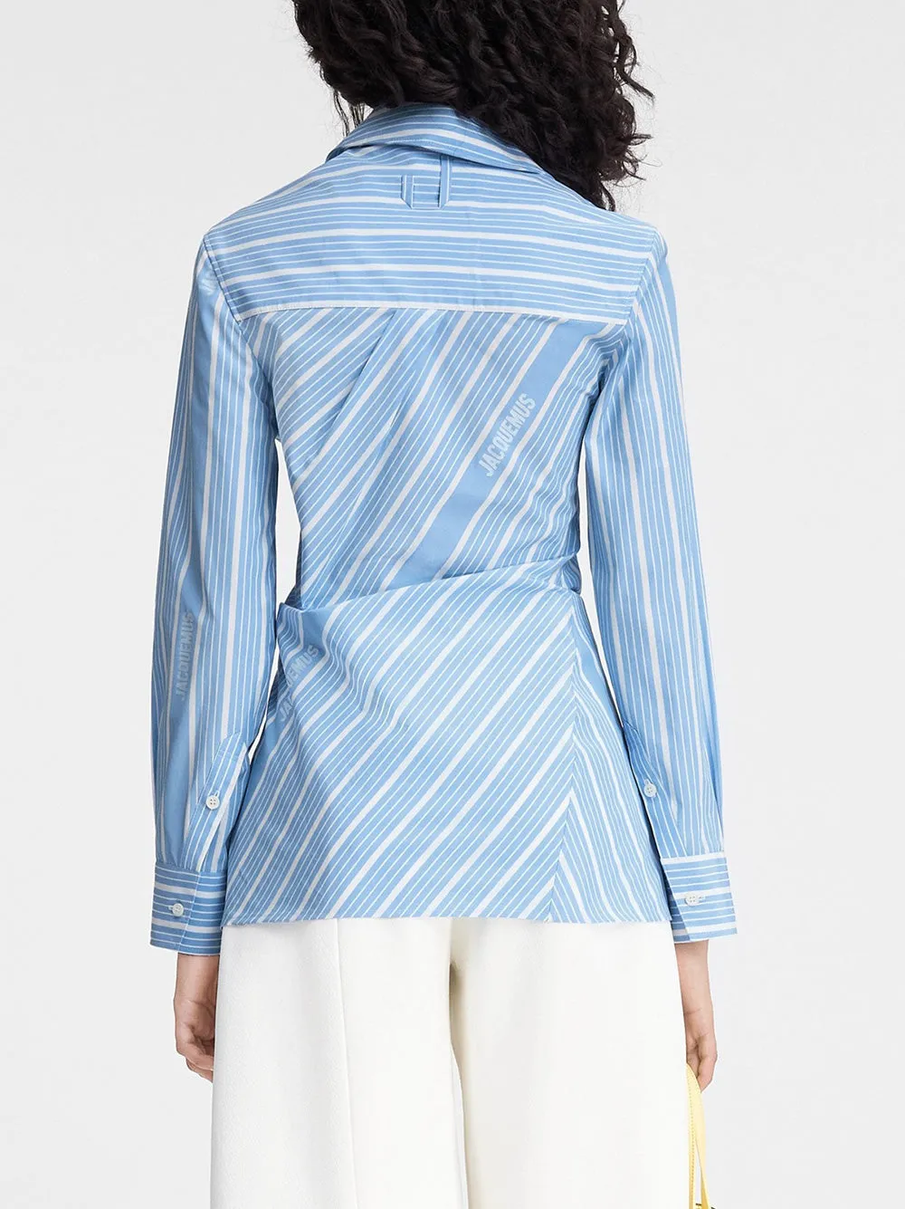 Jacquemus The Pablo Shirt in Jacquard Blue/White