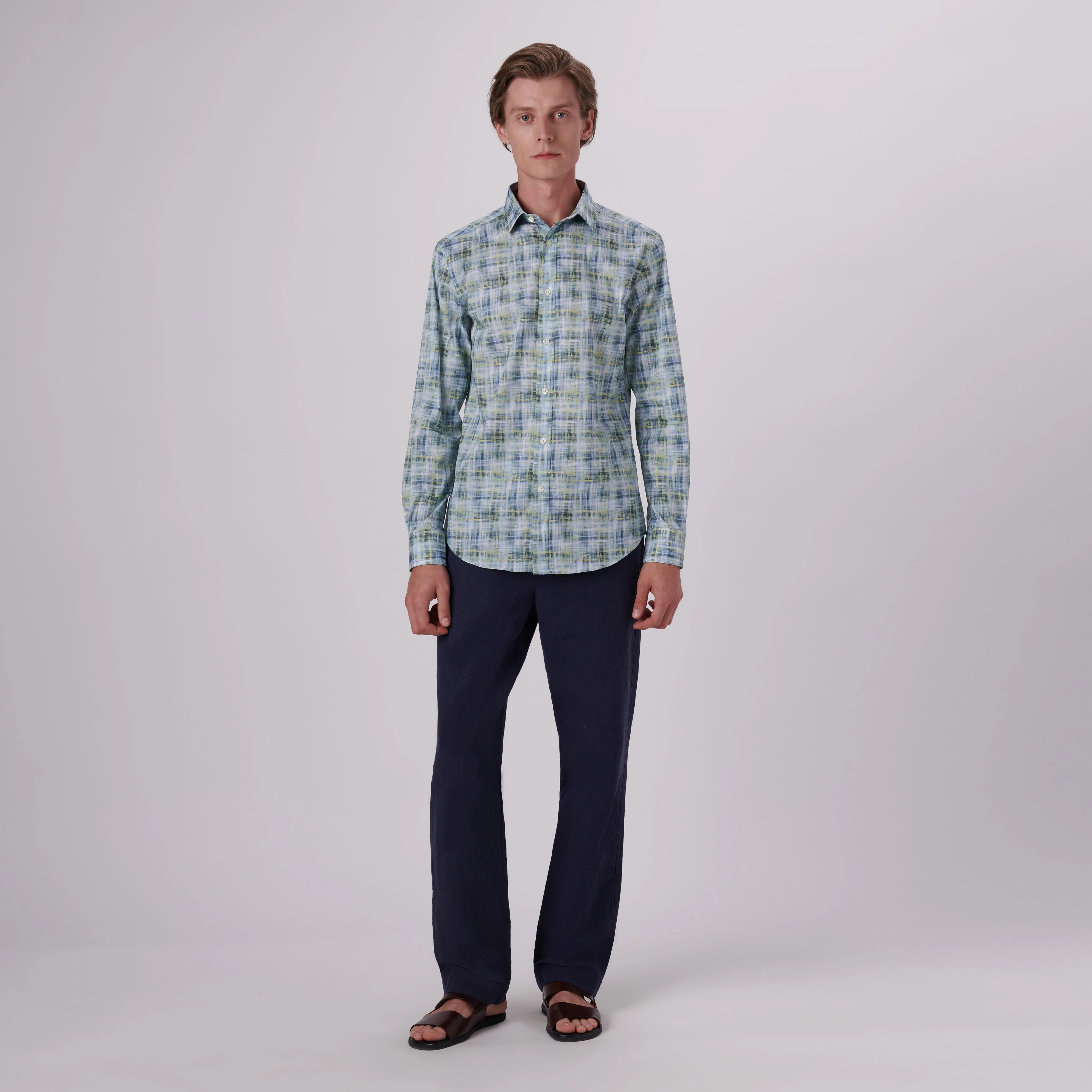 Julian Irregular Check Print Shirt