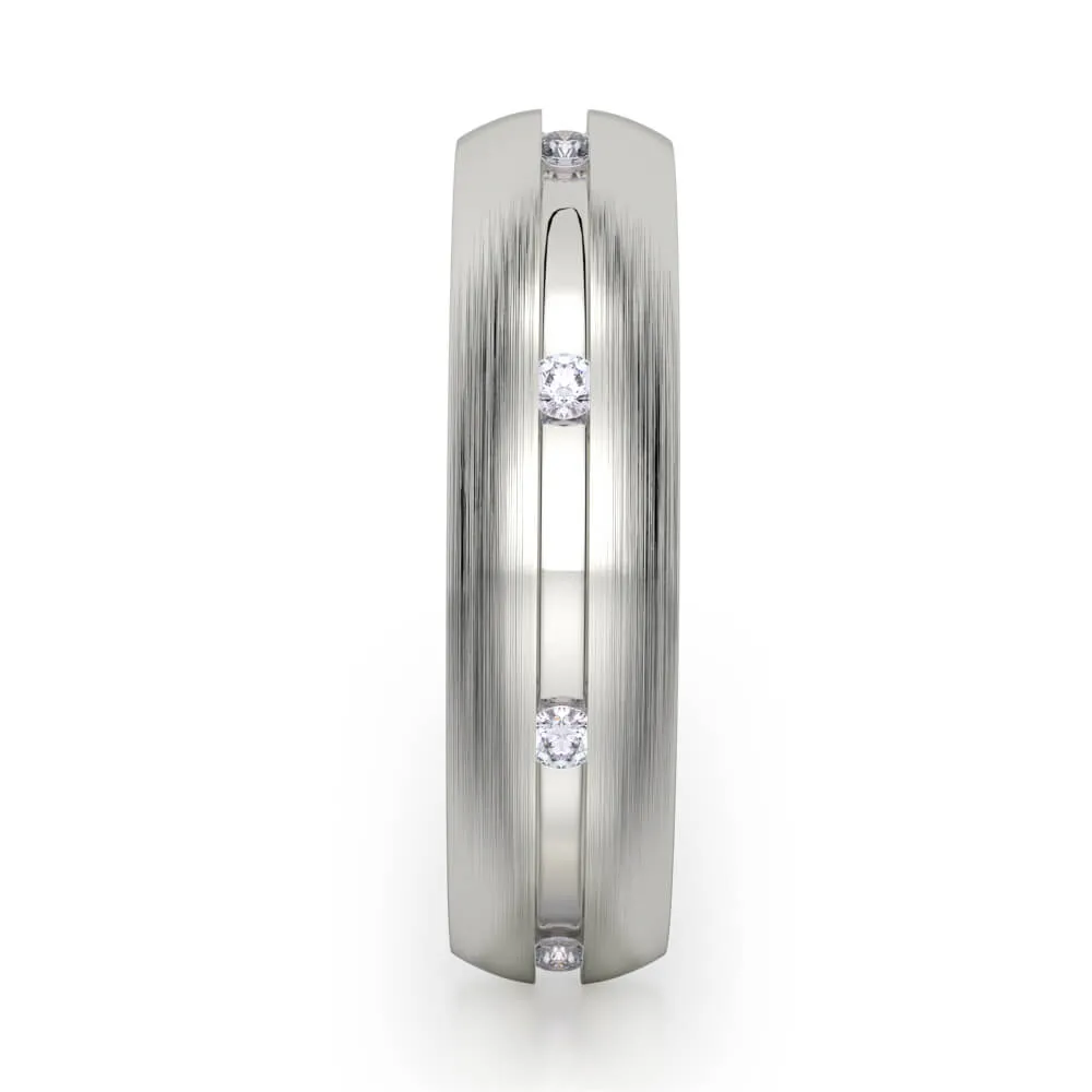 Michael M 14K White Gold Men's Band MB104