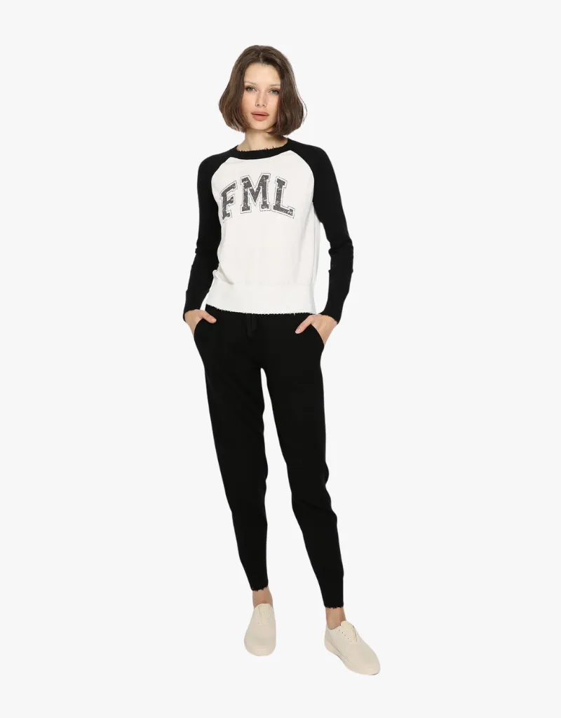 Minnie Rose Cotton Cashmere Frayed Joggers