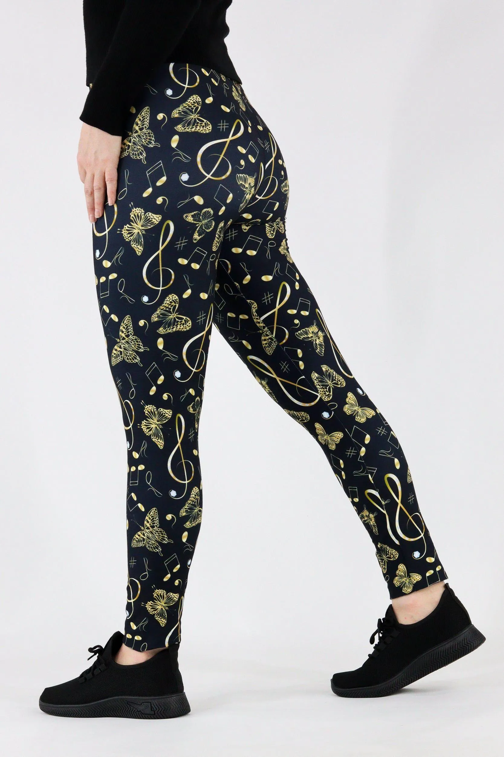 Musical Butterfly - Casual Full Leggings