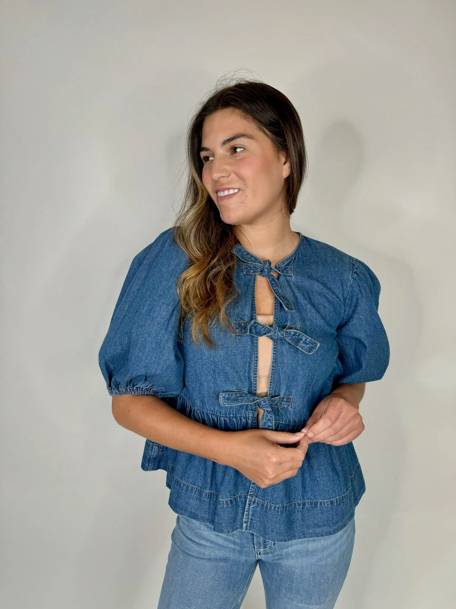 Olivaceous Denim Top