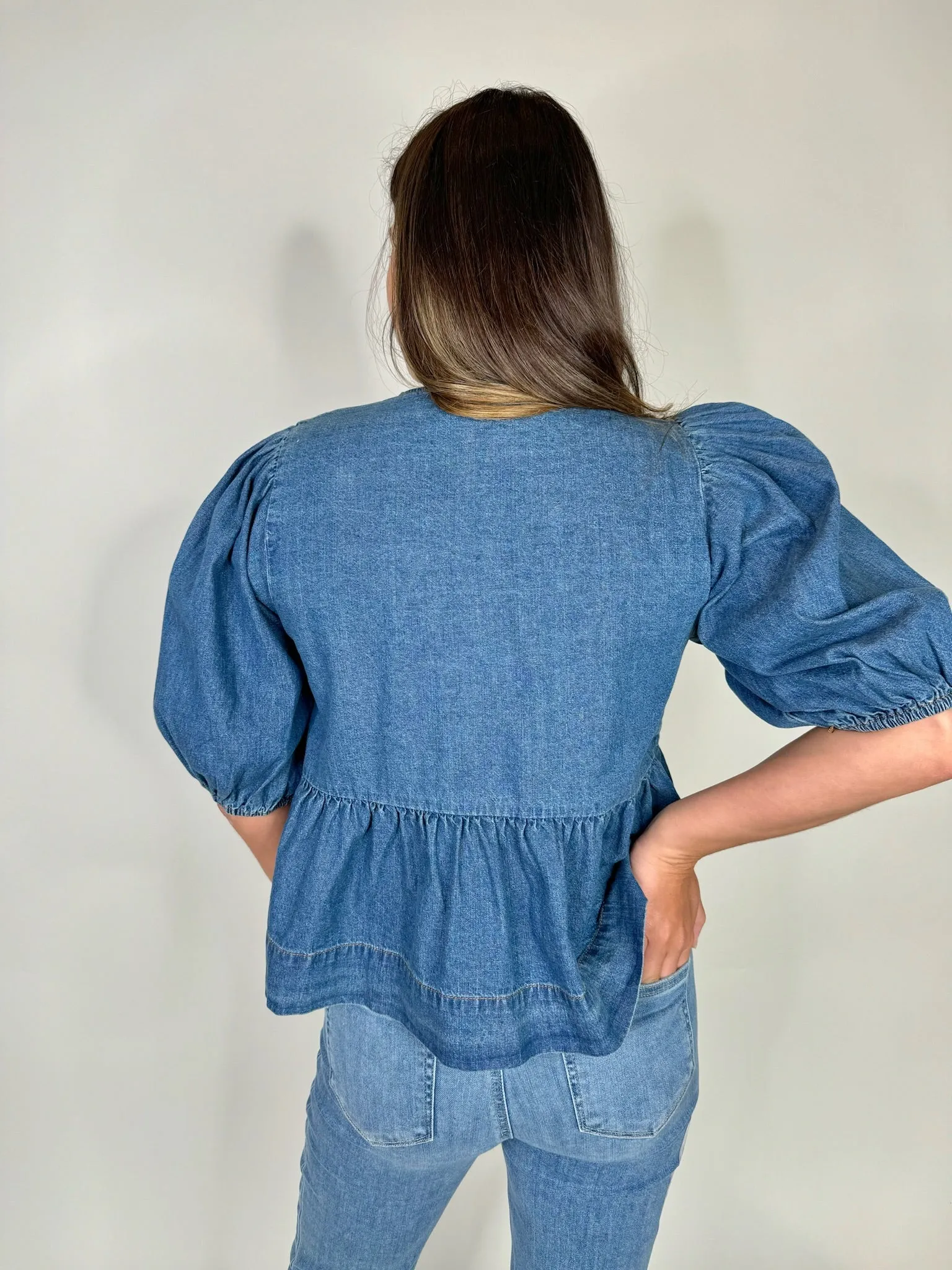 Olivaceous Denim Top