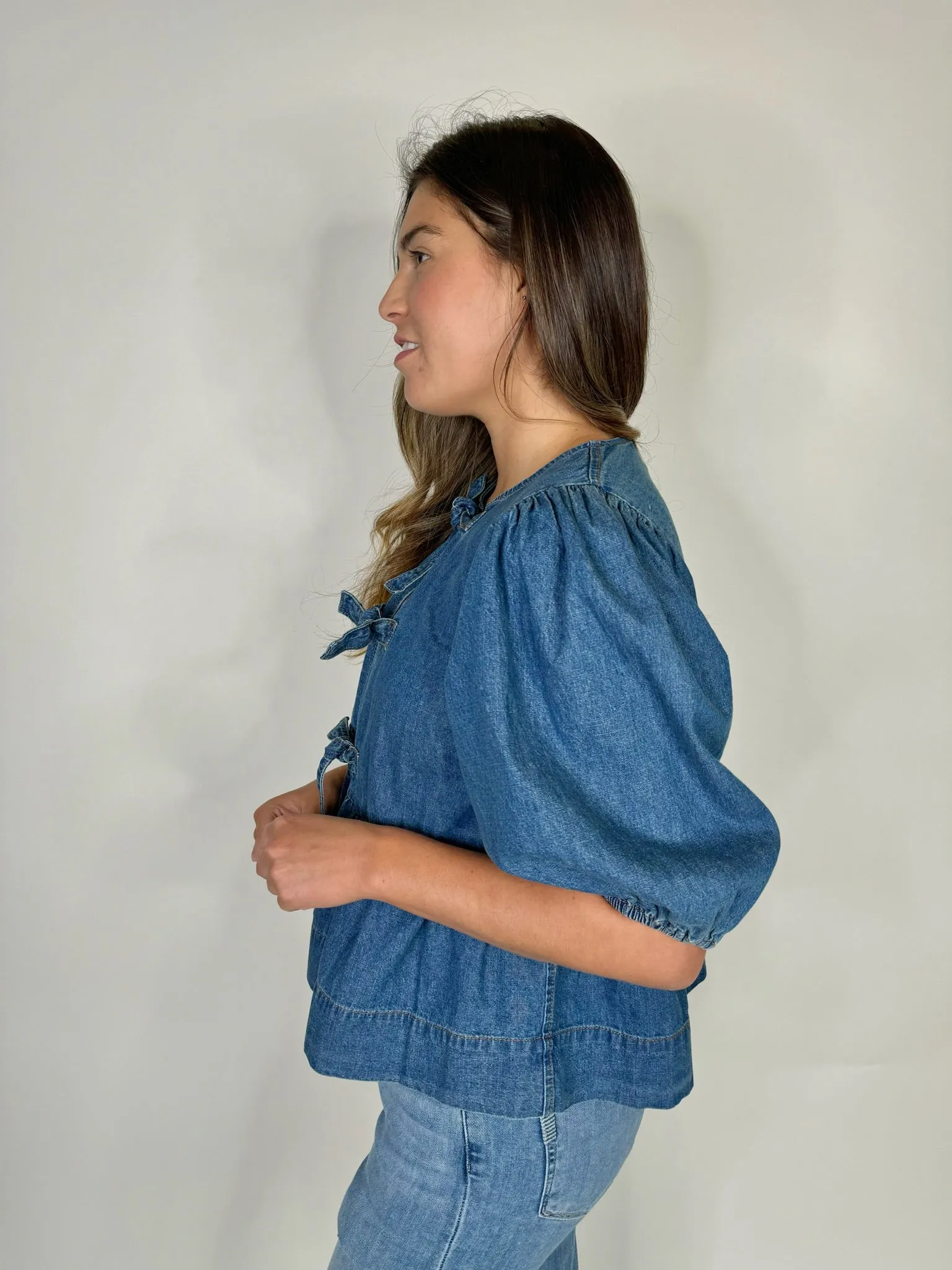 Olivaceous Denim Top