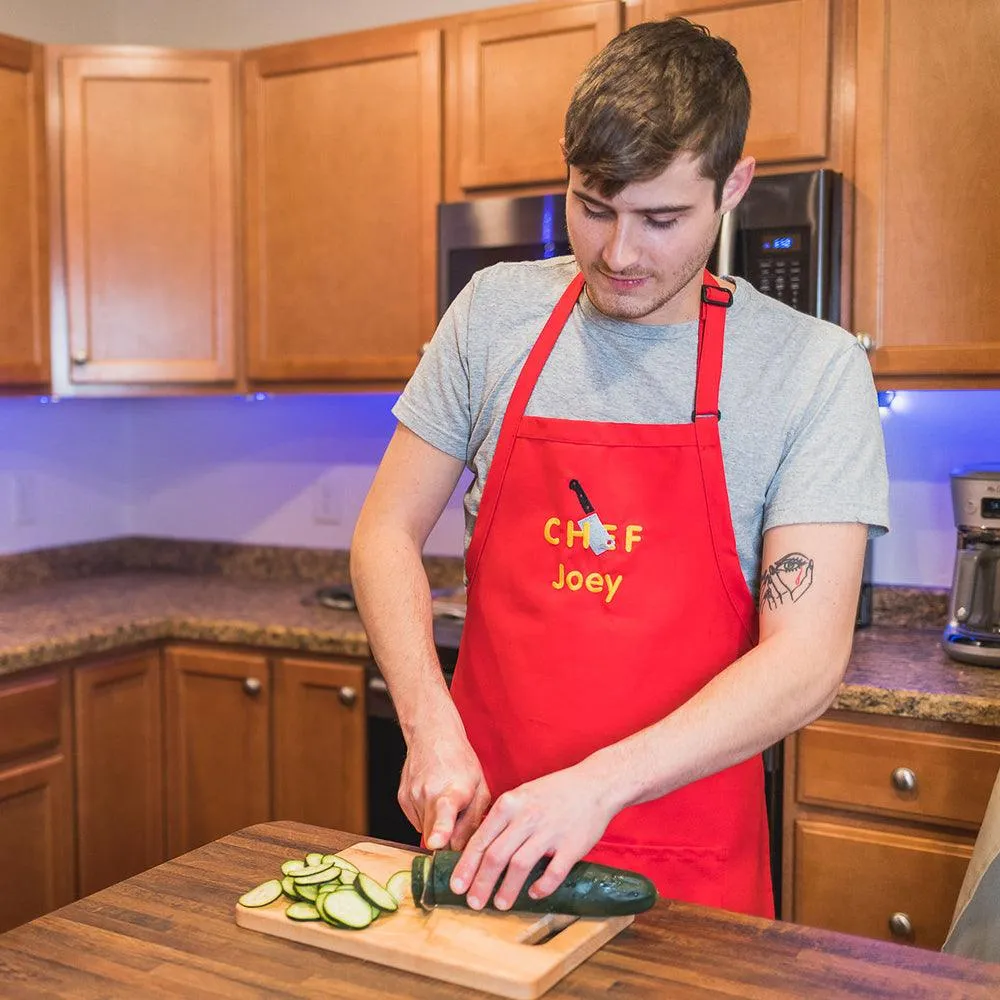 Personalized Apron Embroidered Sliced Design Add a Name
