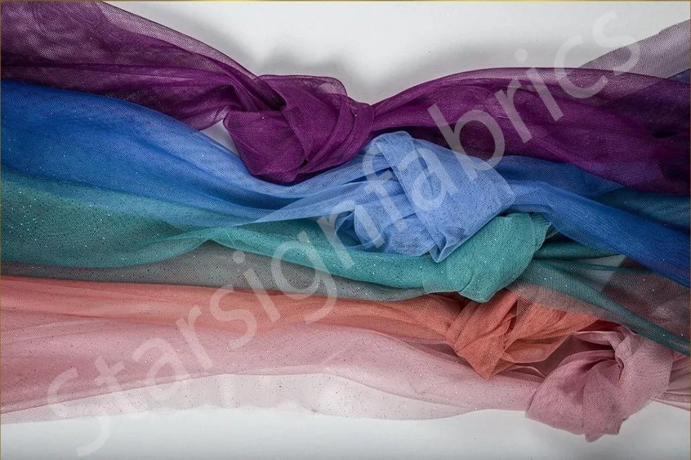 Shiny Shaded Glitter Tulle Fabric