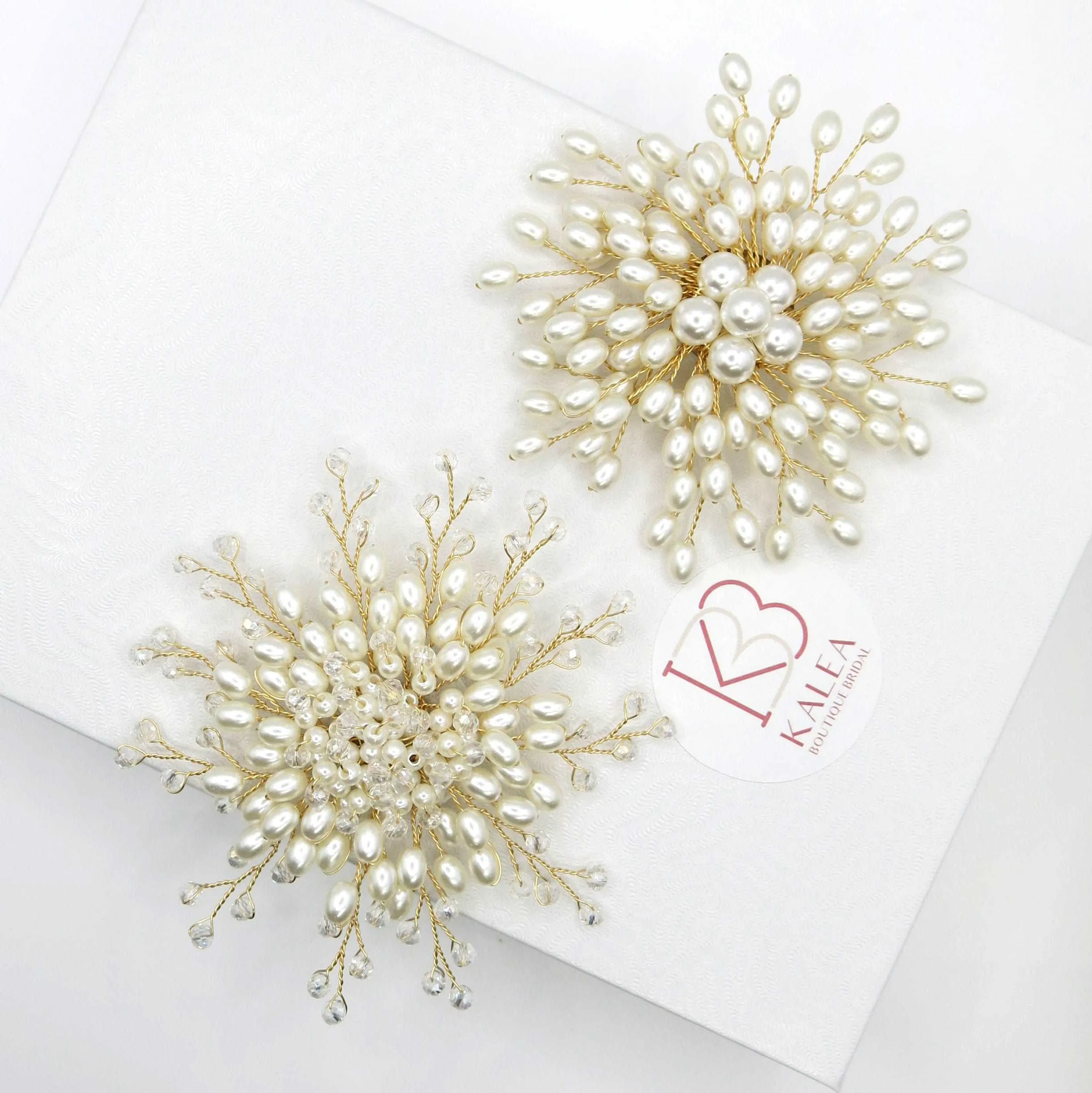 Starburst Pearl Bridal Circle Brooch, Gold Wire Pearl Flower Brooch, Large Wedding Pearl Cluster Floral Brooch