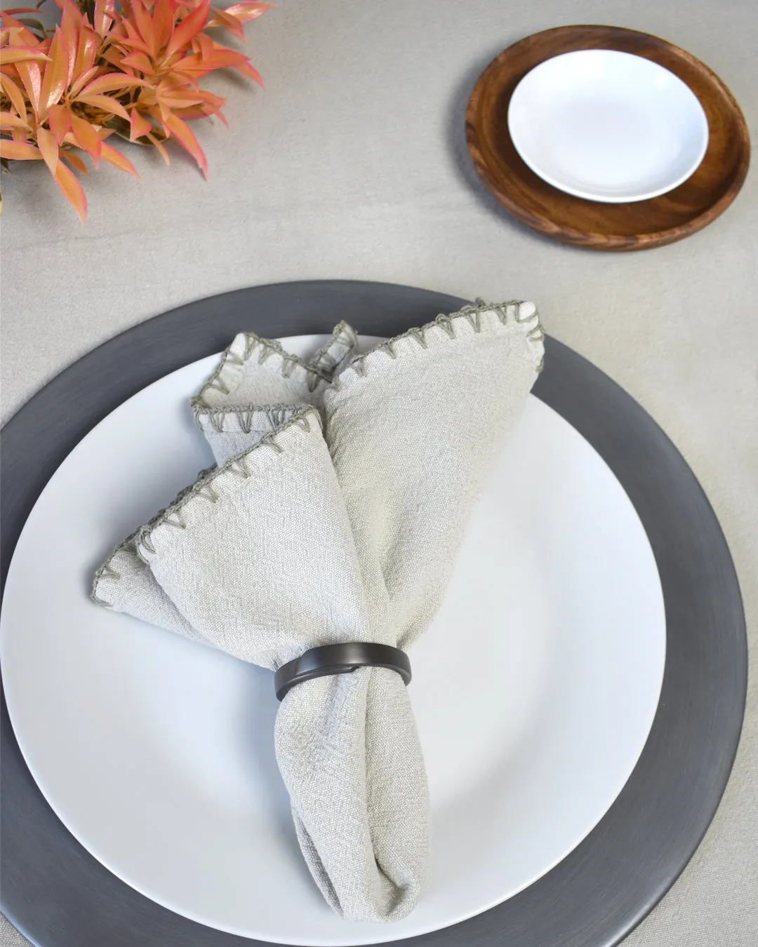 Stitch Hem Washed Cotton Napkin