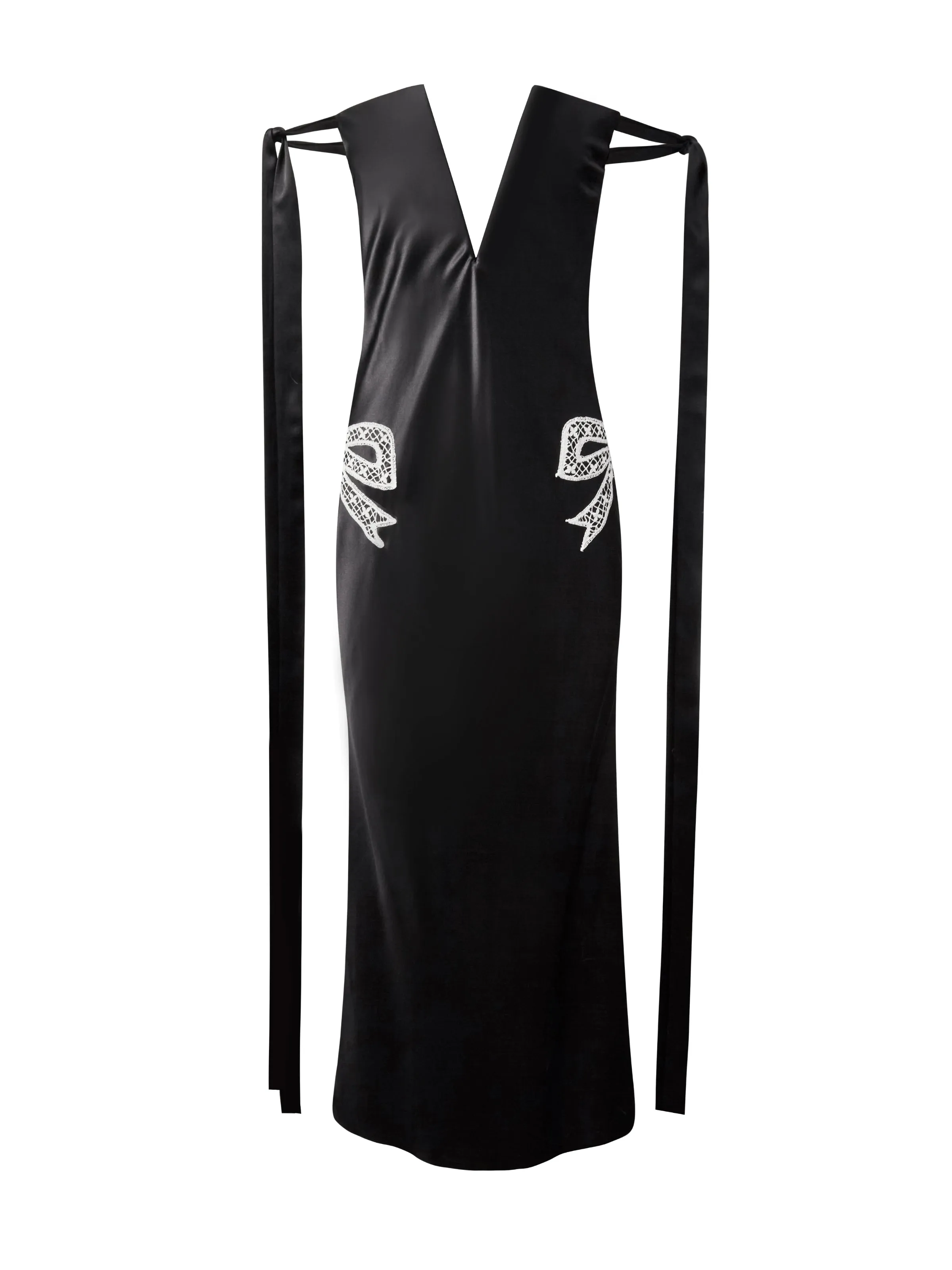 Strapless Bustier Dress with Ties in Black