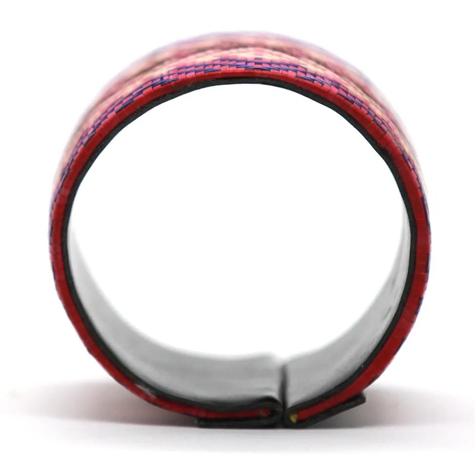 Terra: Red Patterned Sugar Cane Leaf Bracelet