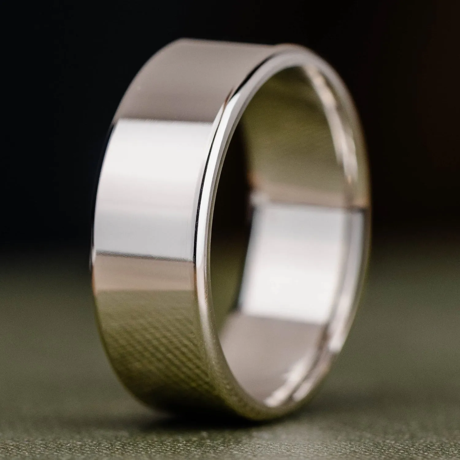 The Architect | 7mm & 8mm Men's Classic White Gold Wedding Band