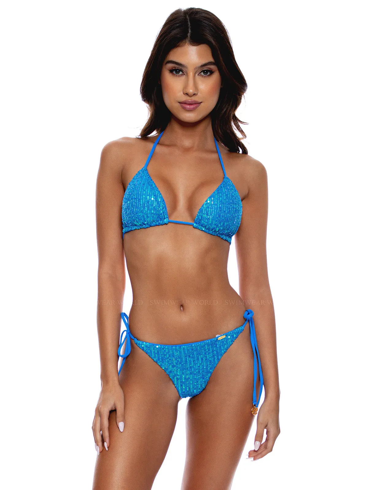 Triangle-Ruched Back Tie Side Bikini ::RET