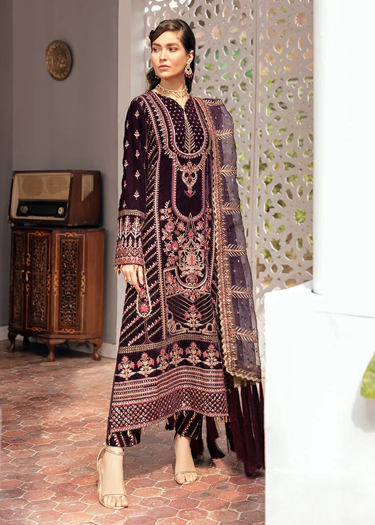 Velvet Pakistani Fancy Dress for Wedding Party #BB147